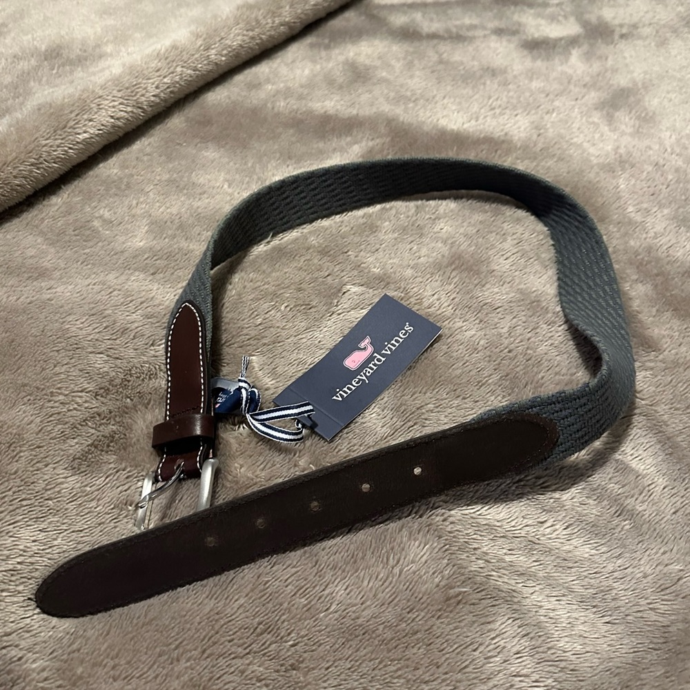 Woven tonal stripe canvas club belt